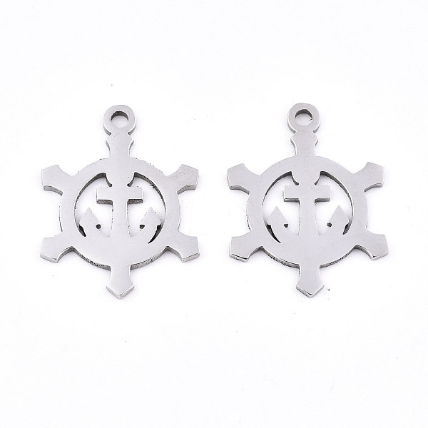 

PandaHall 201 Stainless Steel Pendants, Laser Cut, Helm with Anchor, Stainless Steel Color, 20x15x0.9mm, Hole: 1.6mm 201 Stainless Steel...