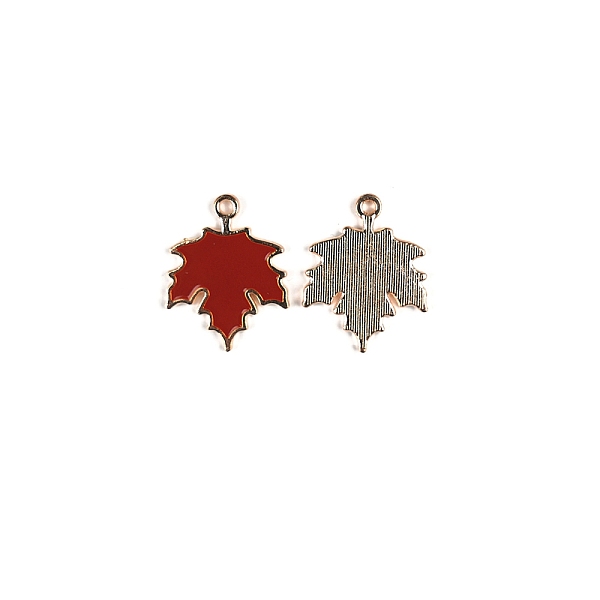 

PandaHall Thanksgiving Theme Alloy Enamel Pendants, Maple Leaf Charm, Golden, Brown, 24x19mm Alloy+Enamel Leaf Brown