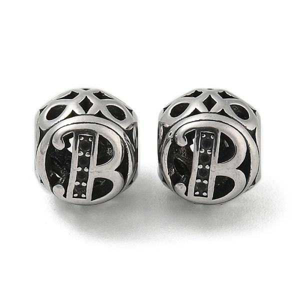 

PandaHall 304 Stainless Steel Beads Rhinestone Settings, Large Hole Beads, Round, Letter B, 9.5x8.5x9.5mm, Hole: 4mm, Fit for 0.8mm...