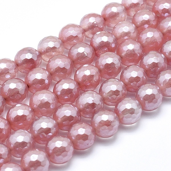 Perles De Verre De Quartz De Cerise Galvanisées