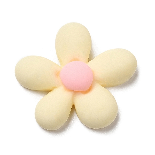 

PandaHall Opaque Resin Cabochons, Frosted, Flower, Lemon Chiffon, 23.5x23.5x7mm Resin Flower
