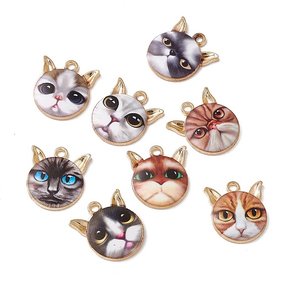 

PandaHall Rack Plating Alloy Enamel Pendants, Light Gold, Cat Head Charm, Mixed Color, 20x18x2.5mm, Hole: 2mm Alloy+Enamel Cat Shape..., Multicolor