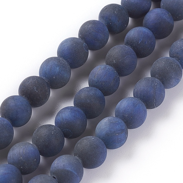 

PandaHall Natural Tiger Eye Beads Strands, Dyed & Heated , Frosted, Round, Marine Blue, 4mm, Hole: 0.8mm, about 97pcs/strand, 15.5 inch...