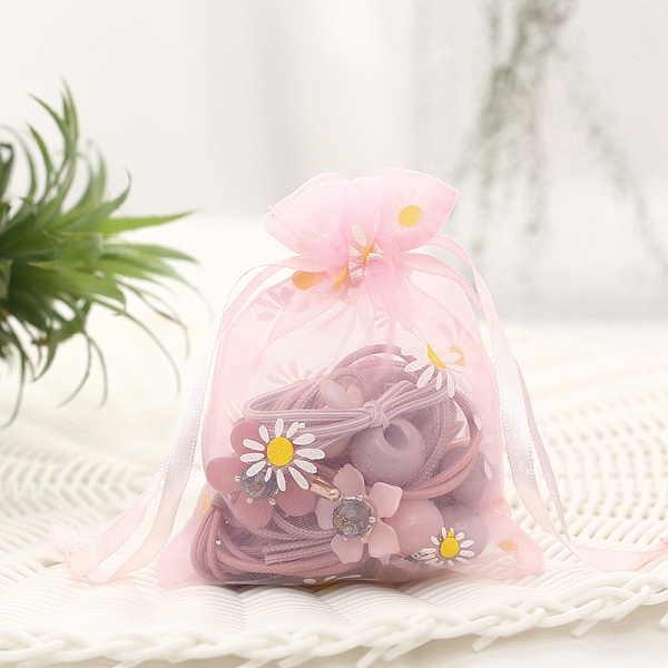 

PandaHall Organza Flower Printed Jewellery Storage Pouches, Wedding Favour Party Mesh Drawstring Gift Bags, Rectangle, Pink, 14x10cm Organza...