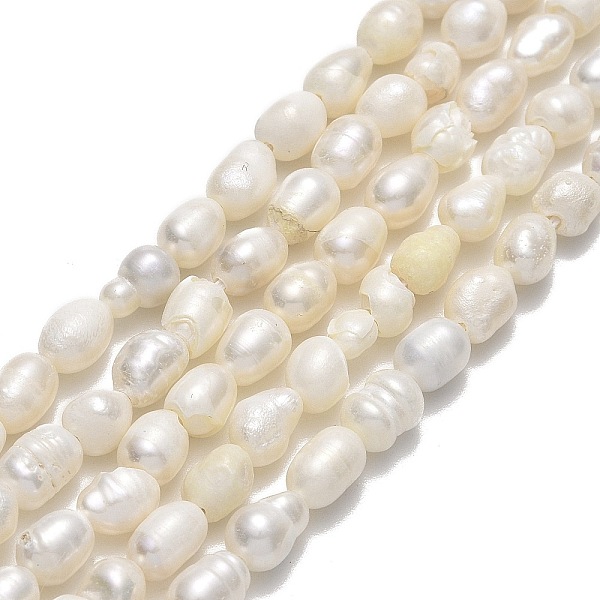 

PandaHall Natural Cultured Freshwater Pearl Beads Strands, Rice, Linen, 4.5~5.5x3~4mm, Hole: 0.5mm, about 56~65pcs/strand, 14.57''(37cm)..., Brown