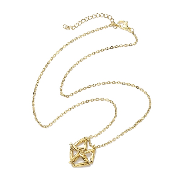 

PandaHall Crystal Stone Cage Pendant Necklaces, 304 Stainless Steel Cable Chain Necklaces, Golden, 17.60 inch(44.7cm) 304 Stainless Steel...