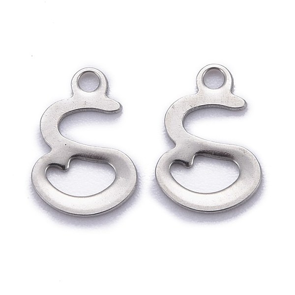 

PandaHall 304 Stainless Steel Pendants, Alphabet, Stainless Steel Color, Letter.S, 11.5x8x1mm, Hole: 1.5mm 304 Stainless Steel Letter S