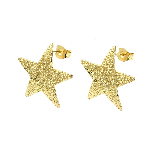 

PandaHall 304 Stainless Steel Stud Earring Findings, with Loop, Star, 21x21.5mm, Hole: 2.5mm, Pin: 10.5x0.5mm. 304 Stainless Steel Star