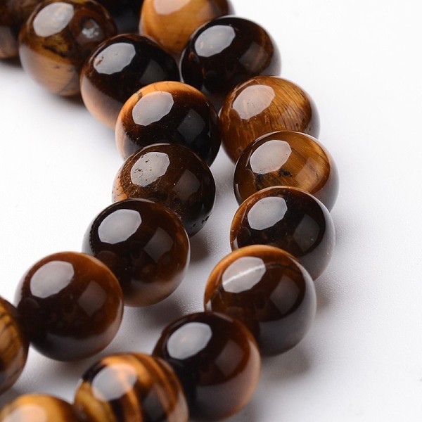 

PandaHall Round Natural Tiger Eye Bead Strands, Grade AB, 8mm, hole: 1mm, about 47~48pcs/strand, 15 inch Tiger Eye Round