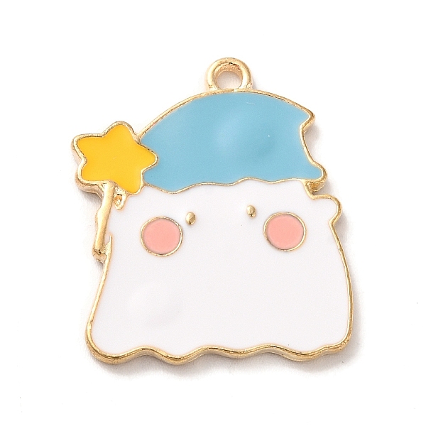 

PandaHall Halloween Theme Alloy Enamel Pendants, Ghost with Star Charm, Light Gold, Light Sky Blue, 24.5x20x1.5mm, Hole: 1.8mm Alloy+Enamel...
