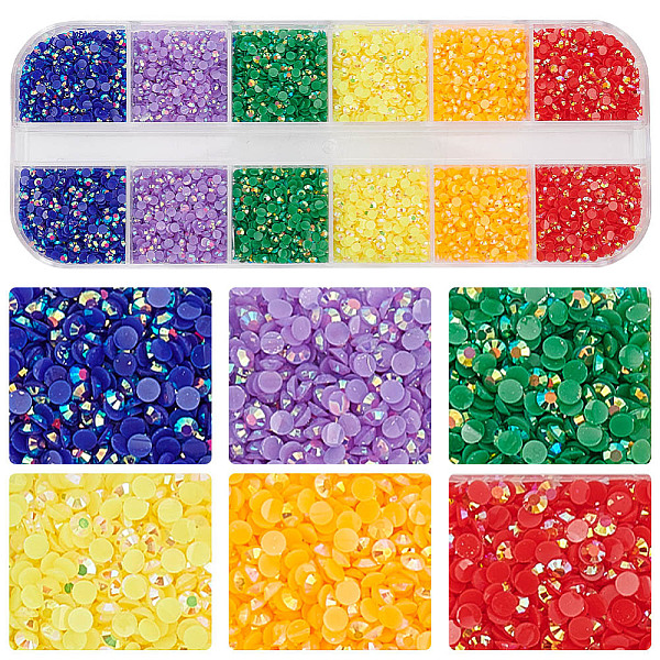 

PandaHall about 10000 Pcs Colorful Mini Rhinestones 2mm, Resin Rhinestone Cabochons Rainbow Color Nail Crystal Nail Art Decoration Diamond...