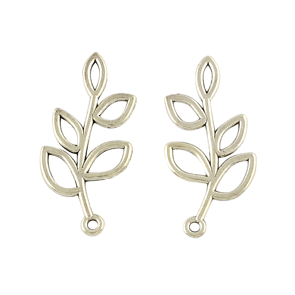 

PandaHall Tibetan Style Alloy Branch Pendants, Cadmium Free & Lead Free, Antique Silver, 42x19x2mm, Hole: 2mm, about 263pcs/500g Alloy...