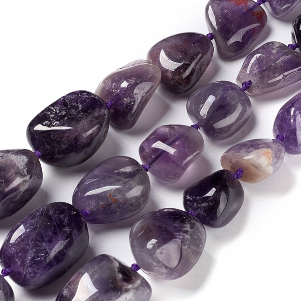 

PandaHall Natural Amethyst Beads Strands, Tumbled Stone, Graduated Beads Strands, Tumbled Stone, Nuggets, 13~34x9.5~21.5x8~20mm, Hole: 1.5mm...
