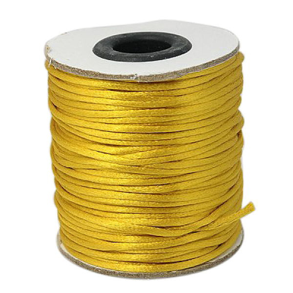 

PandaHall Nylon Cord, Satin Rattail Cord, for Beading Jewelry Making, Chinese Knotting, Goldenrod, 2mm, about 50yards/roll(150 feet/roll)..., Gold