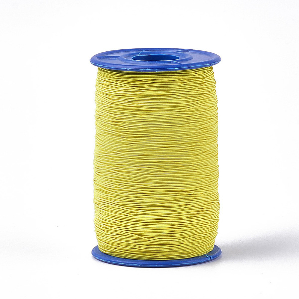 

PandaHall Round Elastic Cord, Yellow, 0.6mm, about 546.8 yards(500m)/roll Elastic Fibre Round Yellow