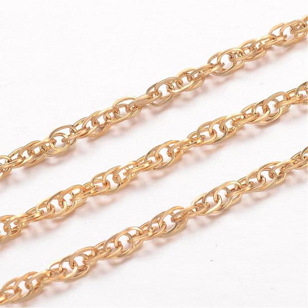 

PandaHall Ion Plating(IP) 304 Stainless Steel Rope Chains, Soldered, for Jewelry Making, Golden, 3x2.5x0.4mm 304 Stainless Steel