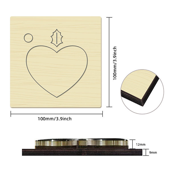 

PandaHall Wood Cutting Dies, with Steel, for DIY Scrapbooking/Photo Album, Decorative Embossing DIY Paper Card, Heart Pattern, 10x10cm Wood...