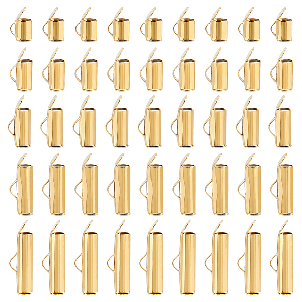 

PandaHall UNICRAFTALE 60Pcs 5 Size Slider End Caps 304 Stainless Steel Slide On End Clasp Golden Tubes End Caps Hypoallergenic Metal Buckle...