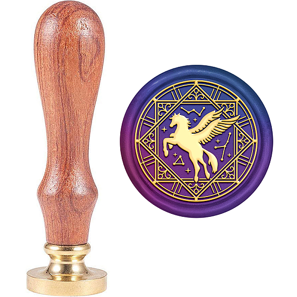 

PandaHall Brass Wax Seal Stamp with Handle, for DIY Scrapbooking, Horse Pattern, 89x30mm Brass Horse