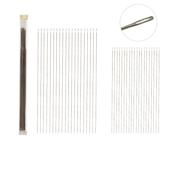 

PandaHall Stainless Steel Big Eye Beading Needles, Seed Bead Needle, with Storage Tube, White, 120~172x0.7~12mm, 41pcs/set Stainless Steel...