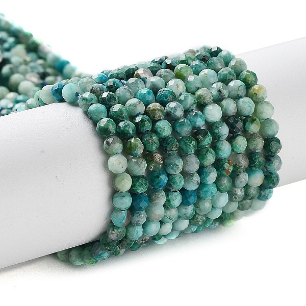 

PandaHall Natural Chrysocolla Beads Strands, Faceted, Round, 3mm, Hole: 0.6mm, about 139pcs/strand, 14.96 inch(38cm) Chrysocolla Round