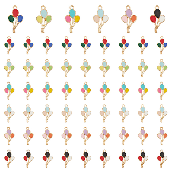 

PandaHall 60Pcs 6 Colors Alloy Enamel Pendants, Balloon Charms, Mixed Color, 23.5x13x1.5mm, Hole: 1.8mm, 10pcs/color Alloy+Enamel Balloon..., Multicolor