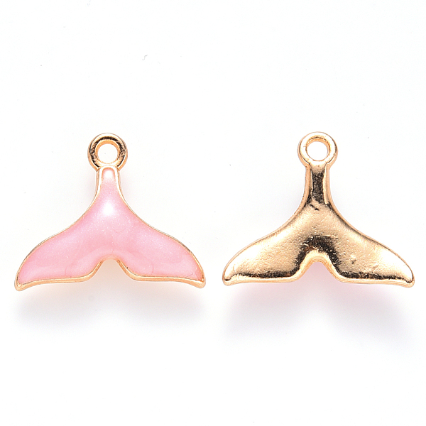

PandaHall Alloy Enamel Pendants, Whale Tail Shape, Light Gold, Pink, w Alloy+Enamel Others Pink