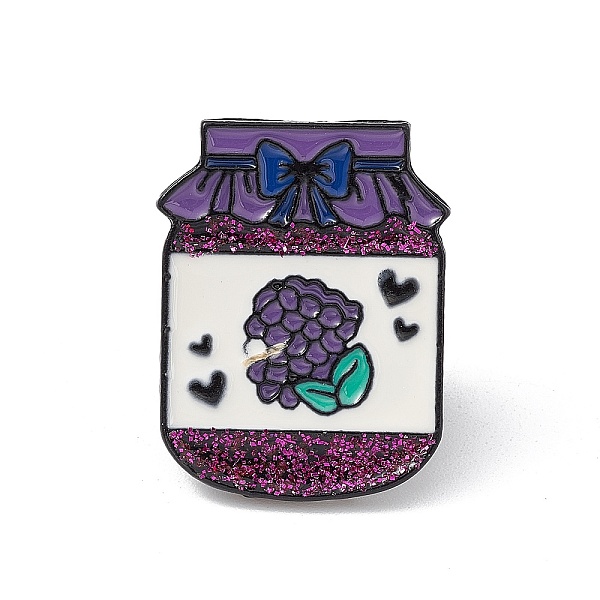 

PandaHall Fruit Can Enamel Pin, Electrophoresis Black Alloy Brooch for Backpack Clothes, Grape Pattern, 24.5~25x19x1.5mm, Pin: 1mm...