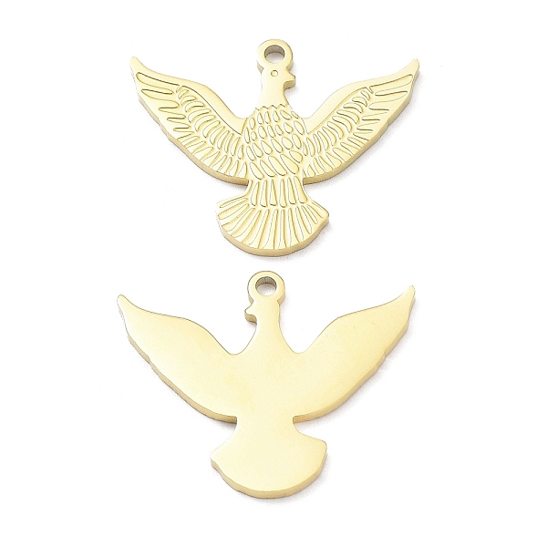 

PandaHall Ion Plating(IP) 316L Surgical Stainless Steel Pendants, Bird Charm, Real 18K Gold Plated, 20.5x25x1.3mm, Hole: 1.6mm 316L Surgical...