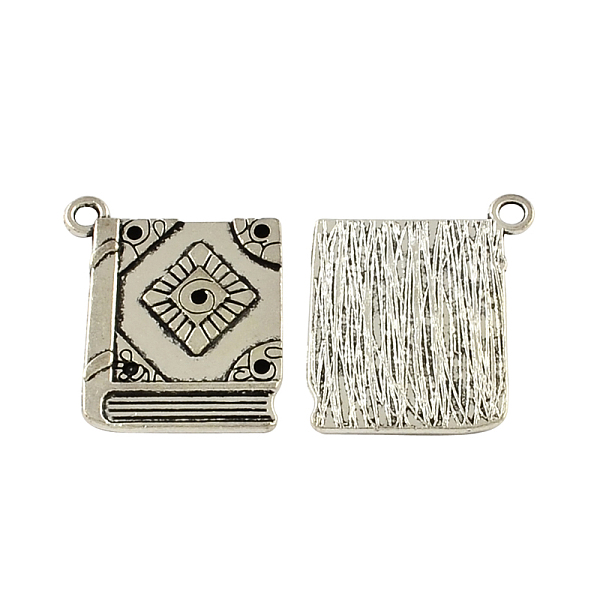 

PandaHall Tibetan Style Zinc Alloy Pendant Rhinestone Settings, Book, Lead Free & Cadmium Free, Antique Silver, 26x21.7x2mm, Hole: 2.5mm...