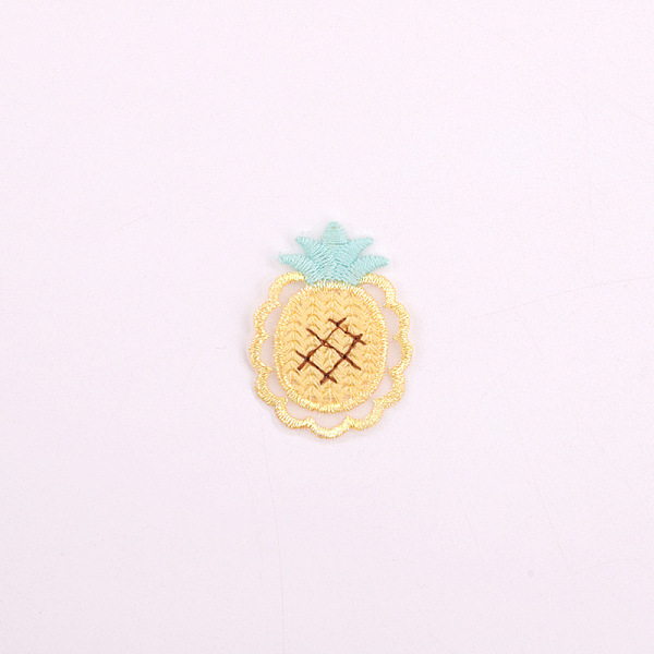 

PandaHall Computerized Embroidery Cloth Iron on/Sew on Patches, Costume Accessories, Appliques, Pineapple, Yellow, 46x34mm Cloth Yellow