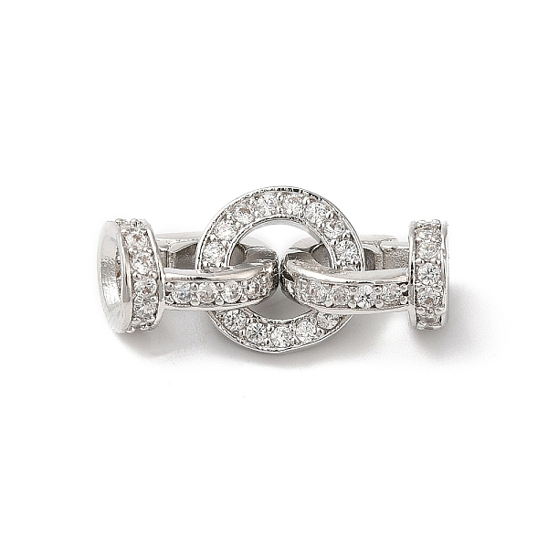 

PandaHall Rack Plating Brass Micro Pave Clear Cubic Zirconia Fold Over Clasps, Cadmium Free & Lead Free, Long-Lasting Plated, Platinum, 21mm...