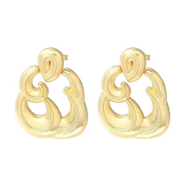 

PandaHall Rack Plating Brass Dangle Stud Earrings, Hollow Teardrop, Real 16K Gold Plated, 32x24.5mm Brass Teardrop