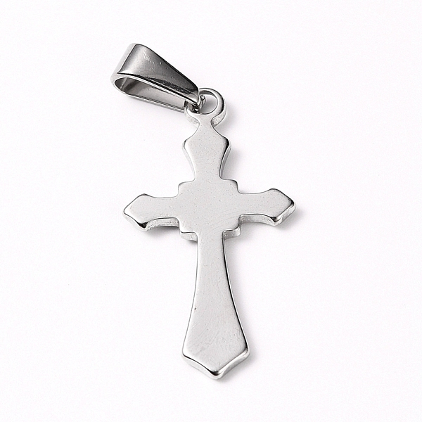 

PandaHall 304 Stainless Steel Pendants, Cross, Stainless Steel Color, 30x16x1.5mm, Hole: 8x3mm 304 Stainless Steel Cross