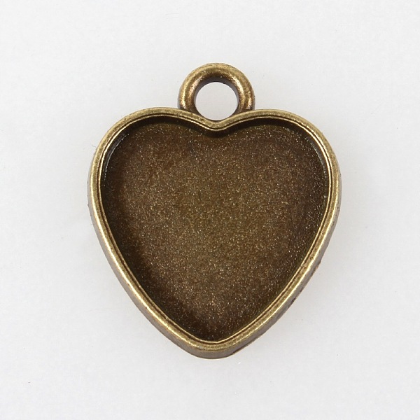 

PandaHall Vintage Tibetan Style Alloy Heart Pendant Cabochon Settings, Plain Edge Bezel Cups, Cadmium Free & Nickel Free & Lead Free...