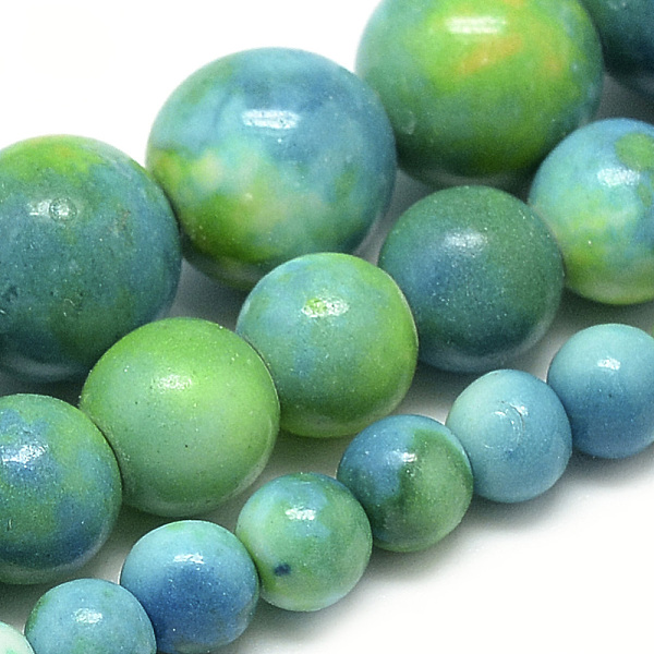 

PandaHall Synthetic Ocean White Jade Beads Strands, Dyed, Round, Dark Turquoise, 6~7mm, Hole: 1mm, about 65pcs/strand, 16.3 inch Ocean White..., Cyan