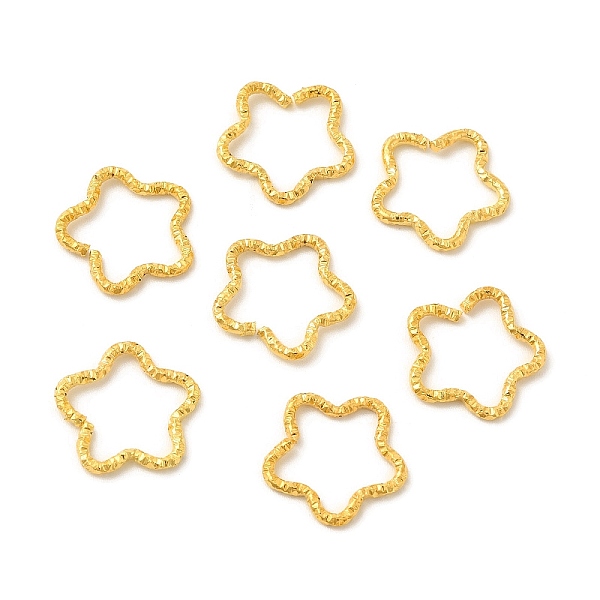 

PandaHall 50Pcs Iron Linking Rings, Textured Open Rings, Golden, Star, 16x16.5x1.5mm, Inner Diameter: 12x14mm Iron Star
