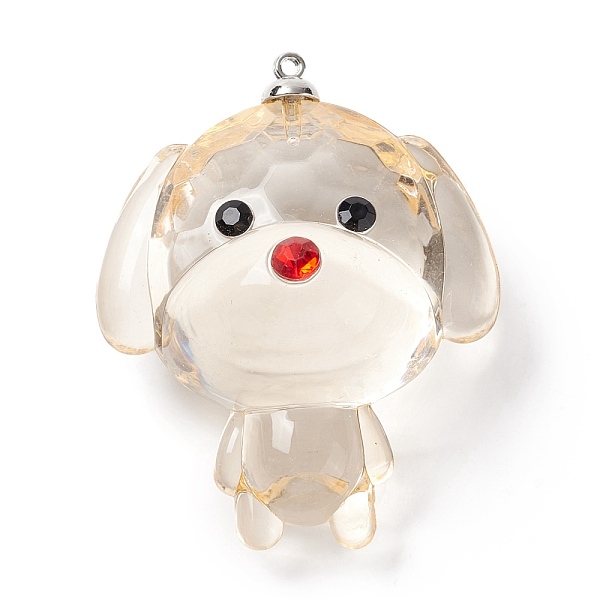 

PandaHall Transparent Acrylic Rhinestone Big Pendants, with Alloy Findings, Dog, PeachPuff, 52x42x30mm, Hole: 1.6mm Acrylic Rhinestone Dog..., Brown
