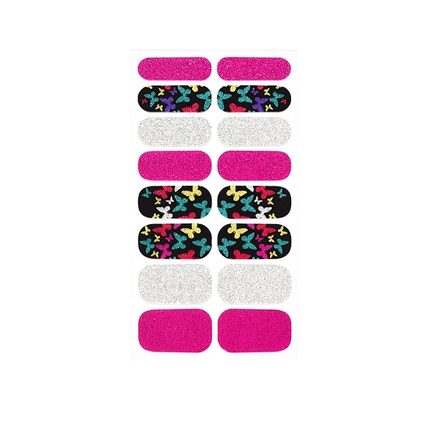 

PandaHall Nail Art Full Cover Nail Art Wrap, Glitter Powder Nail Strips, Self-Adhesive, for Women Girls DIY Nail Art Decoration, Magenta..., Pink