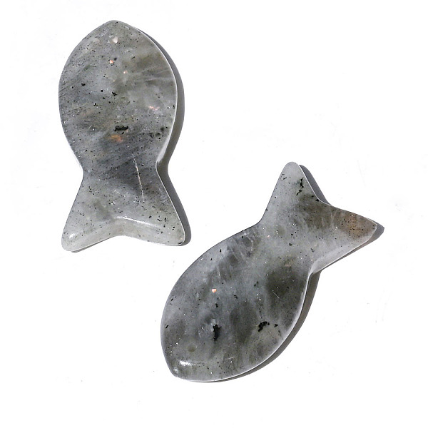 

PandaHall Natural Labradorite Pendants, Fish Charms, 38x20mm Labradorite Fish