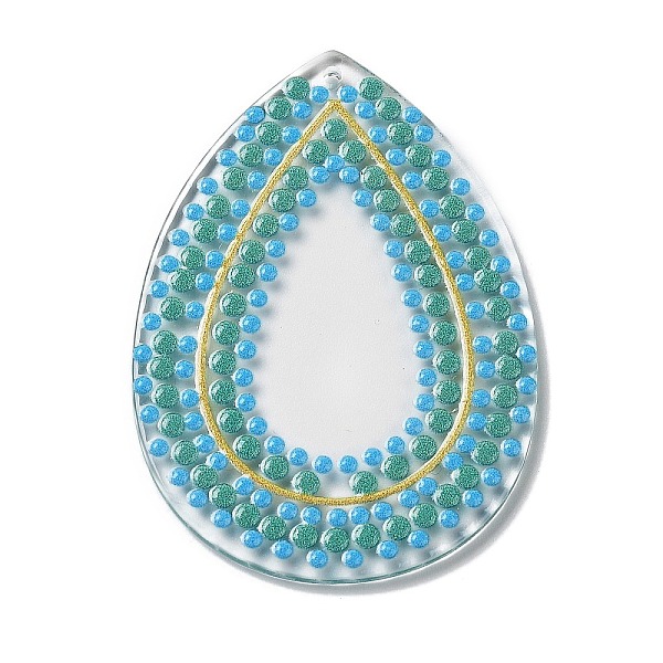 

PandaHall Acrylic Pendants, Teardrop, 50.5x36x2.5mm, Hole: 1mm Acrylic Teardrop Green