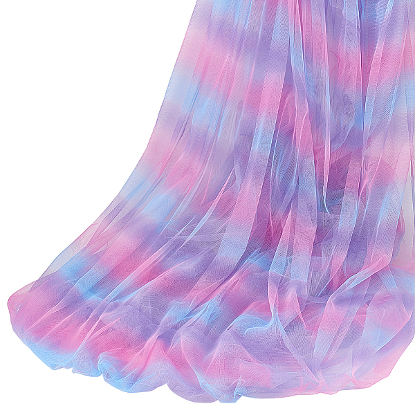 

PandaHall FINGERINSPIRE 5.47 Yards Rainbow Tulle Mesh Fabric 59" Wide Multicolor Tulle Fabric Polyester Dark Orchid Rainbow Net Fabric for...