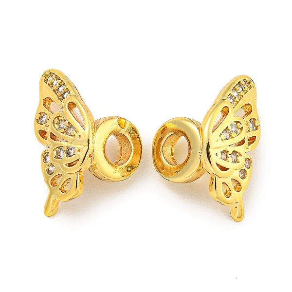 

PandaHall Brass Cubic Zirconia Beads, Long-Lasting Plated, Lead Free & Cadmium Free, Butterfly, Real 18K Gold Plated, 15x8x9mm, Hole: 3mm..., Clear