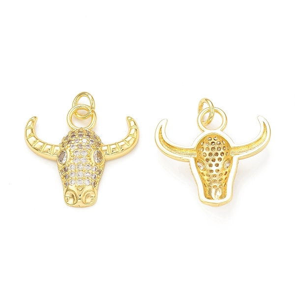 

PandaHall Rack Plating Brass Micro Pave Cubic Zirconia Pendants, with Jump Ring, Cadmium Free & Lead Free, Long-Lasting Plated, Cattle Head..., Clear