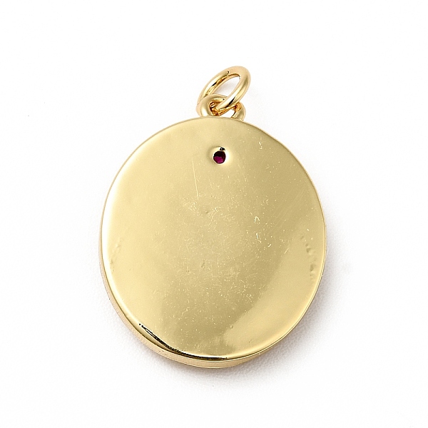 

PandaHall Rack Plating Brass Micro Pave Fuchsia Cubic Zirconia Pendants, Cadmium Free & Nickel Free & Lead Free, Oval with Lobster, Real 18K..., Pink