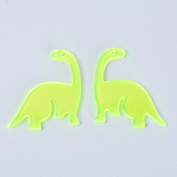 

PandaHall Transparent Acrylic Pendant, Brachiosaurus, Green Yellow, 28x24.5x3mm, Hole: 1.2mm, 10pcs/bag Acrylic Dinosaur