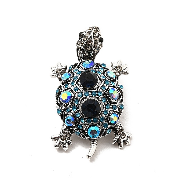 

PandaHall Crystal AB Rhinestone Tortoise Brooch Pin, Alloy Badge for Backpack Clothes, Cadmium Free & Lead Free, Antique Silver..., Multicolor