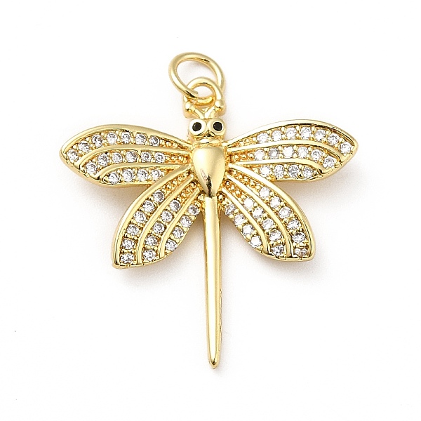 

PandaHall Brass Micro Pave Cubic Zirconia Pendants, with Jump Ring, Long-Lasting Plated, Real 18K Gold Plated, Dragonfly, Clear, 24x23.5x2mm...