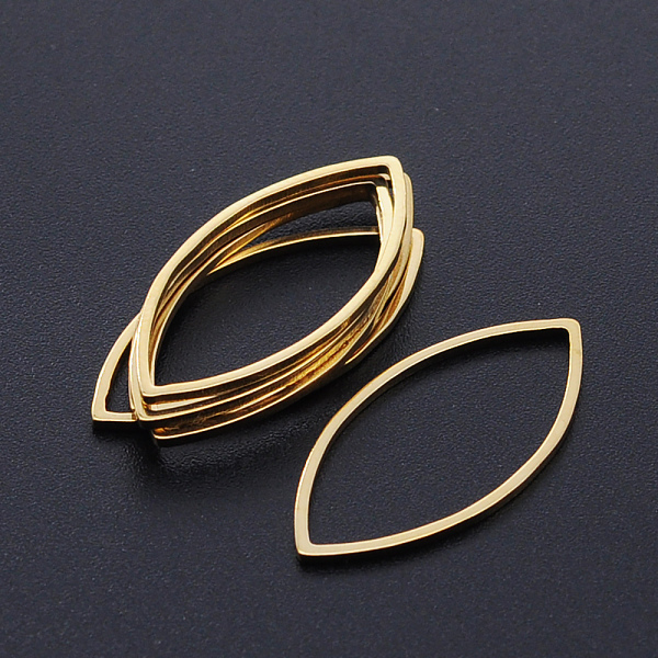 

PandaHall 201 Stainless Steel Linking Rings, Laser Cut, Horse Eye, Golden, 27x13x1mm, Inner Diameter: 24x11mm 201 Stainless Steel Horse Eye