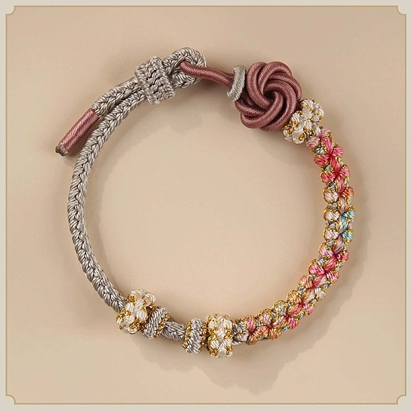 Hand-knitted Polyester and Wax Cope Braided Bracelets for Men Women
